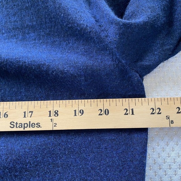 GAP Merino Wool Sweater Crew Neck Pullover Large blue Lightweight preppy - Picture 4 of 7